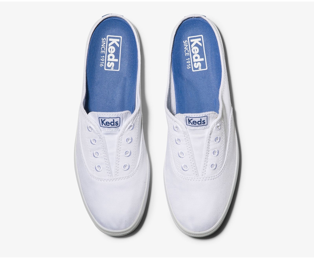 Mules Keds Mujer Blancos - Moxie - 8715-DZFQR